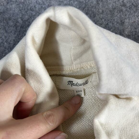 Madewell Turtleneck Sweatshirt Women’s 2XS Pullover Sweatshirt Champagne Cream - Picture 8 of 8